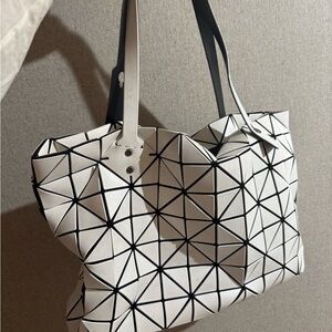 Bao Bao Issey Miyake Geometric White and Black Tote Bag